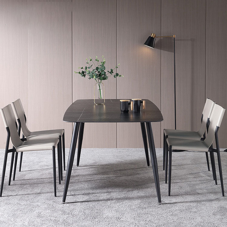 Sillas de comedor estilo moderno Silla auxiliar de cocina sin brazos con patas de metal