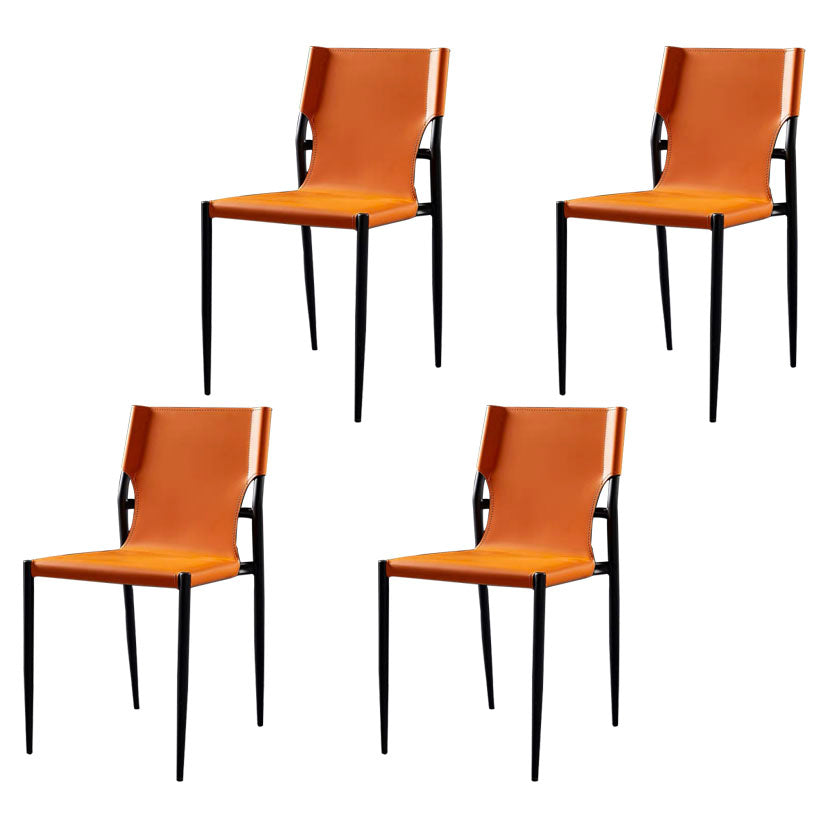 Sillas de comedor estilo moderno Silla auxiliar de cocina sin brazos con patas de metal