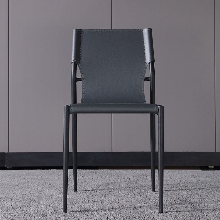 Sillas de comedor estilo moderno Silla auxiliar de cocina sin brazos con patas de metal