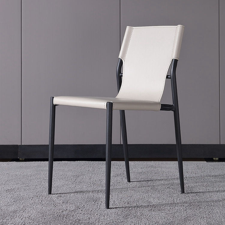 Sillas de comedor estilo moderno Silla auxiliar de cocina sin brazos con patas de metal