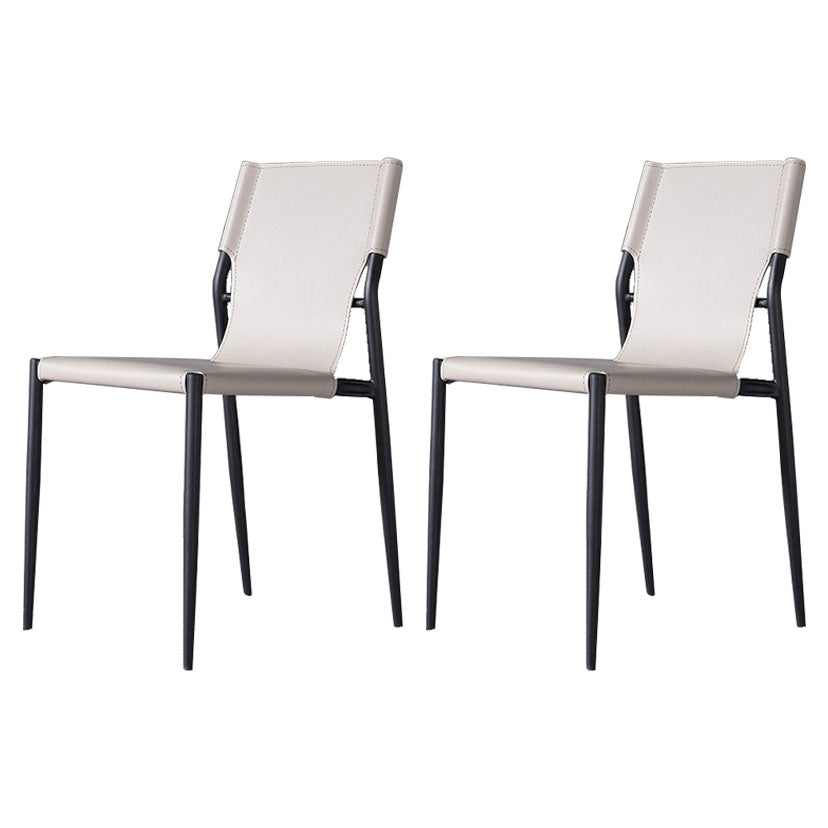 Sillas de comedor estilo moderno Silla auxiliar de cocina sin brazos con patas de metal