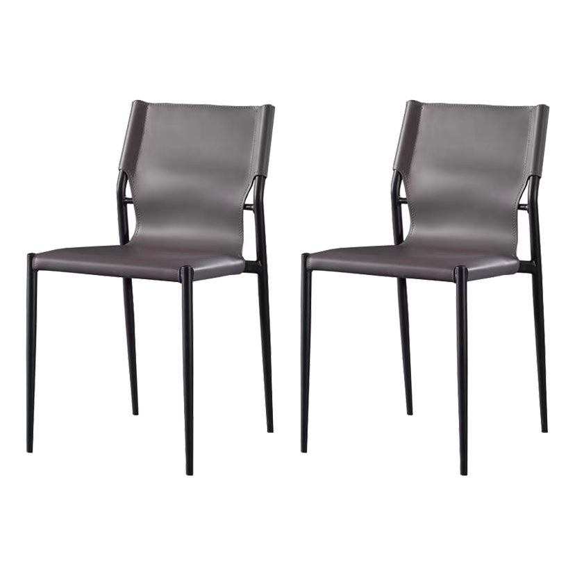 Sillas de comedor estilo moderno Silla auxiliar de cocina sin brazos con patas de metal