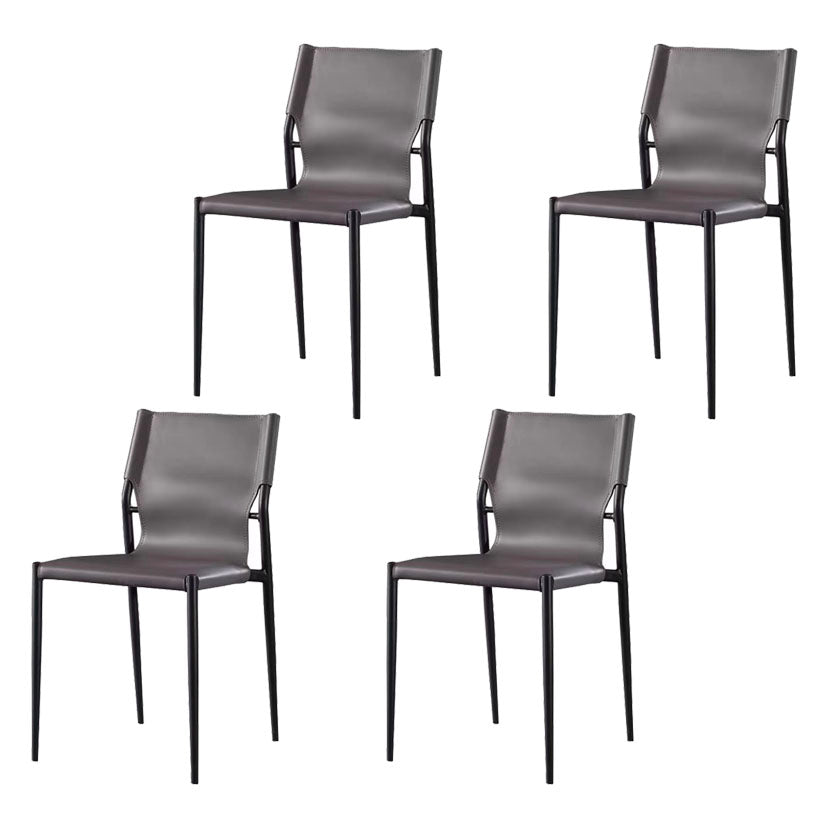 Sillas de comedor estilo moderno Silla auxiliar de cocina sin brazos con patas de metal