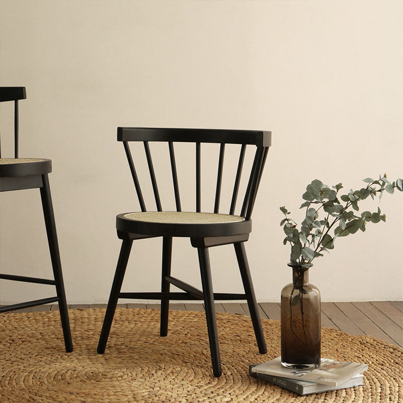 Sillas sin brazos de comedor de madera tradicional, silla lateral trasera Windsor para uso doméstico