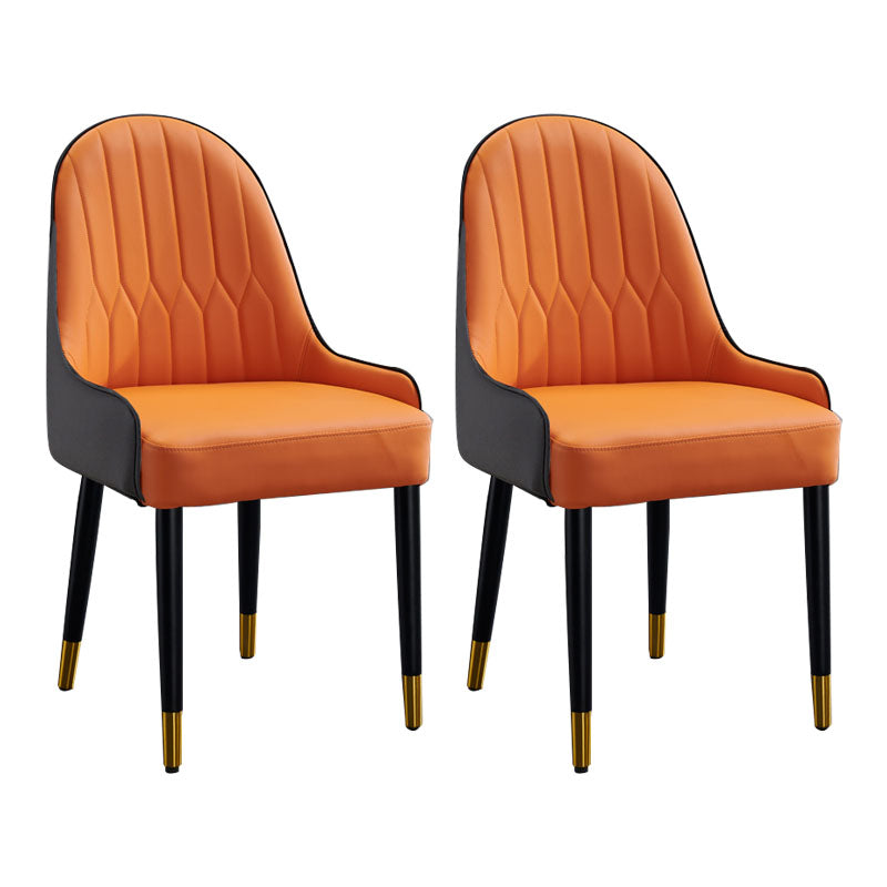 Sillas de comedor de madera Glam, sillas de comedor de cuero para uso doméstico (juego de 2)