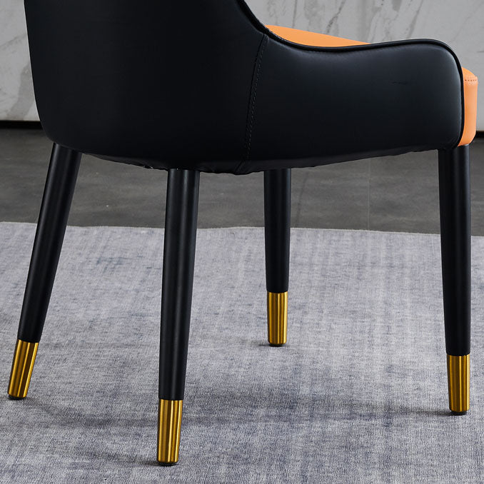 Sillas de comedor de madera Glam, sillas de comedor de cuero para uso doméstico (juego de 2)