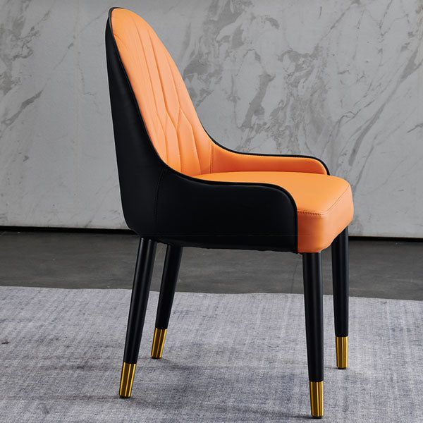 Sillas de comedor de madera Glam, sillas de comedor de cuero para uso doméstico (juego de 2)