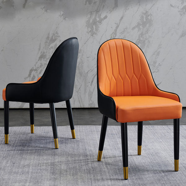 Sillas de comedor de madera Glam, sillas de comedor de cuero para uso doméstico (juego de 2)