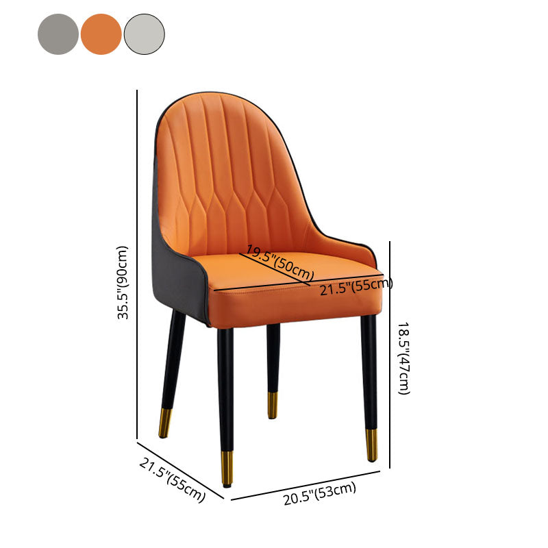 Sillas de comedor de madera Glam, sillas de comedor de cuero para uso doméstico (juego de 2)