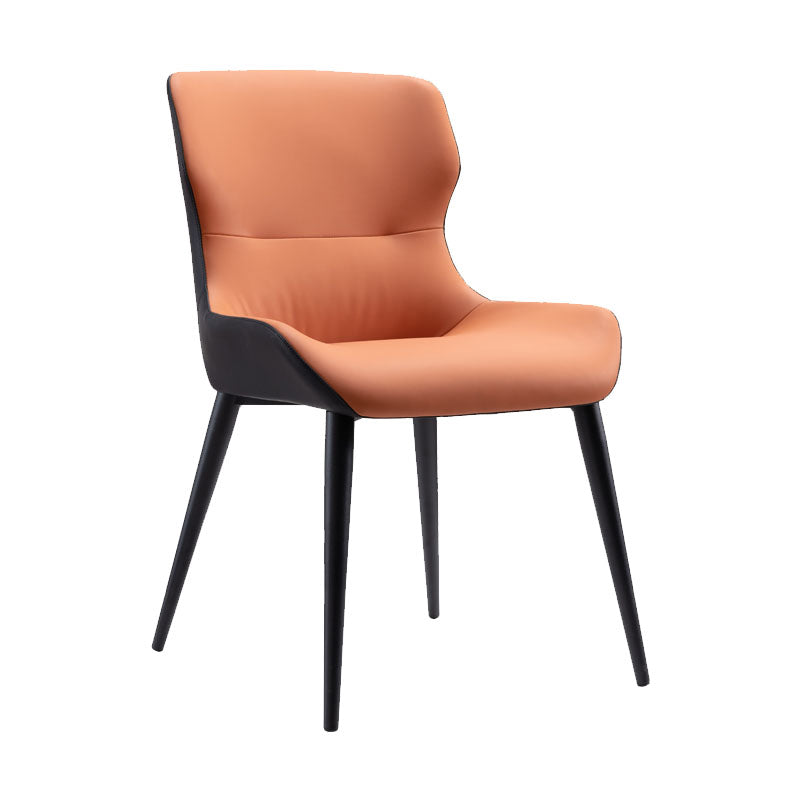 Sillas de comedor de cocina con brazo trasero de silla de metal de estilo moderno