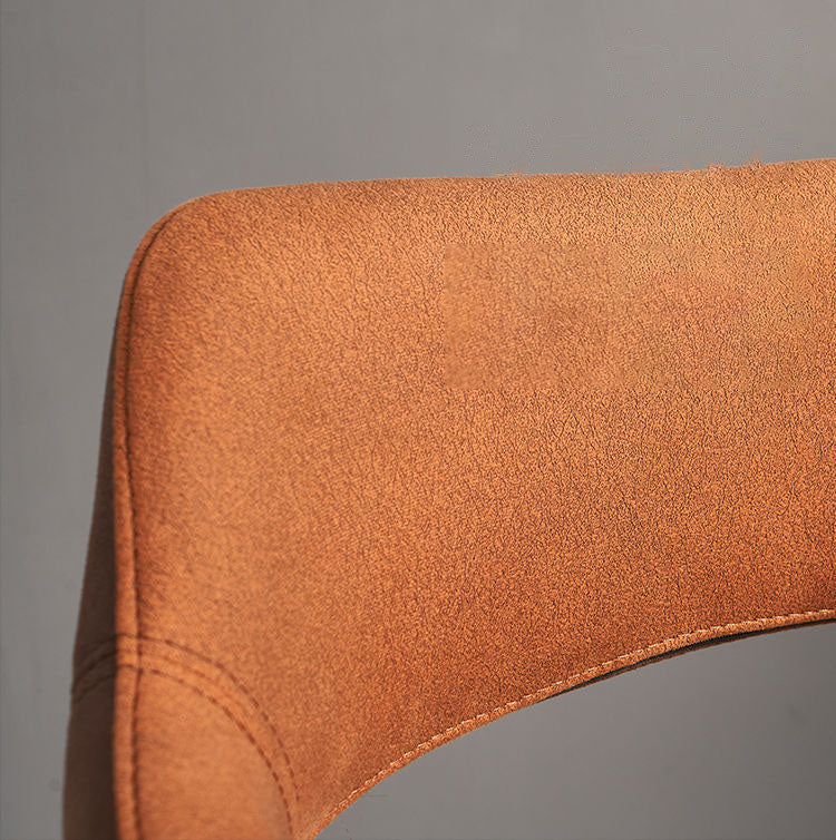 Sillas de comedor con respaldo abierto, sillones de comedor tapizados con patas de metal (juego de 2)