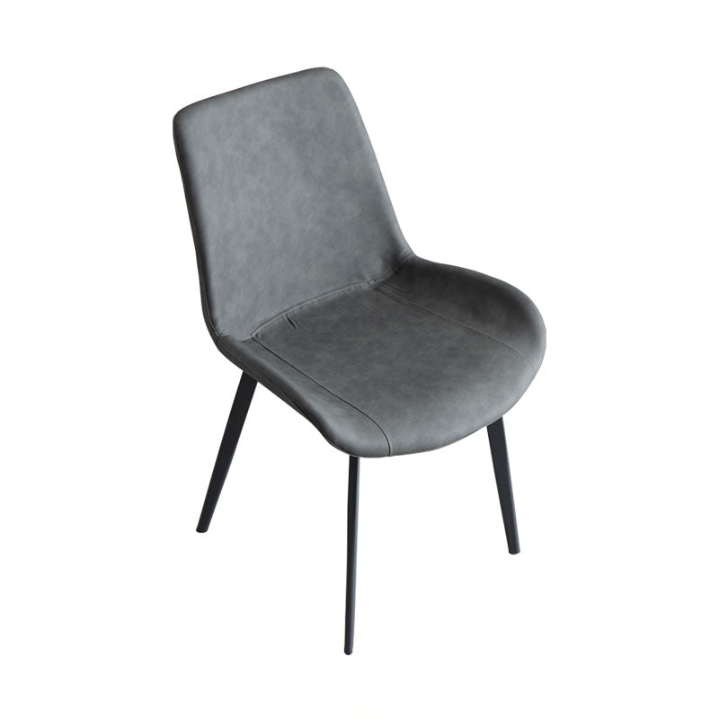 Sillas de comedor estilo moderno Silla individual sin brazos con patas de metal