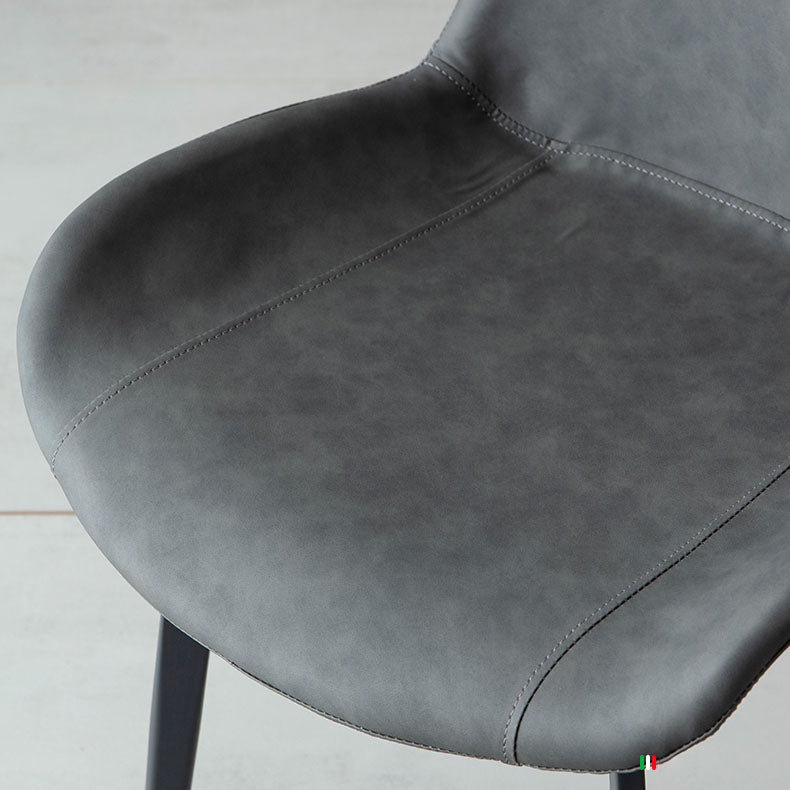 Sillas de comedor estilo moderno Silla individual sin brazos con patas de metal
