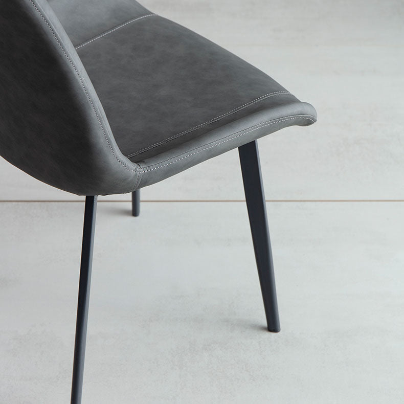 Sillas de comedor estilo moderno Silla individual sin brazos con patas de metal