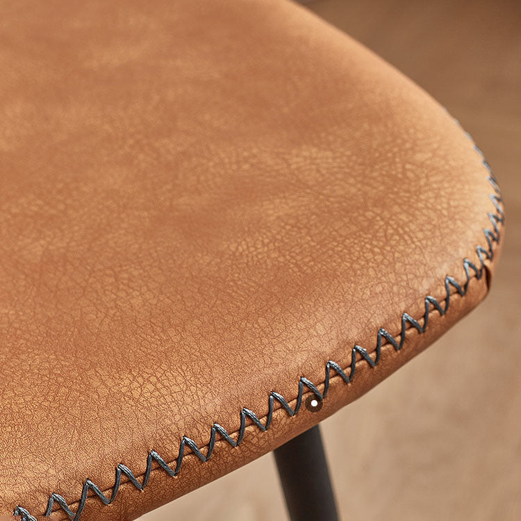 Silla de comedor de metal de estilo contemporáneo, acabado mate, silla lateral sin brazos para cocina