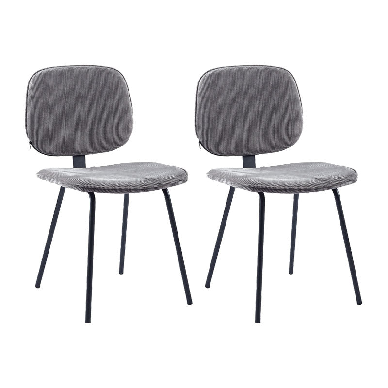Silla de comedor de metal de estilo contemporáneo, acabado mate, silla lateral sin brazos para cocina