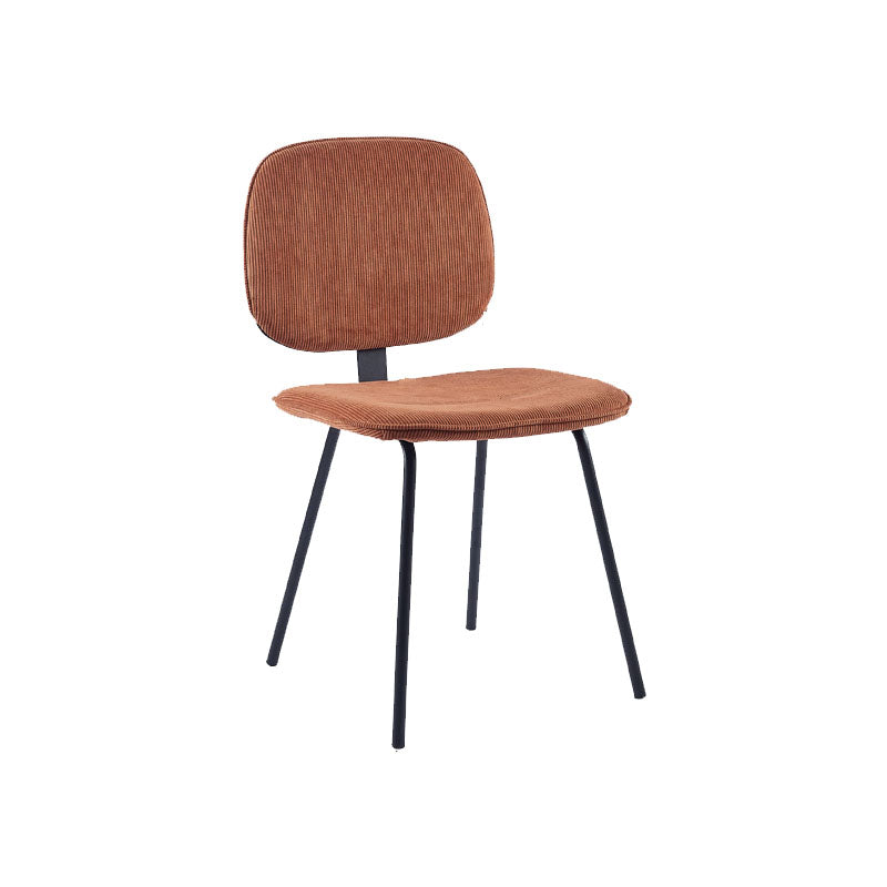 Silla de comedor de metal de estilo contemporáneo, acabado mate, silla lateral sin brazos para cocina