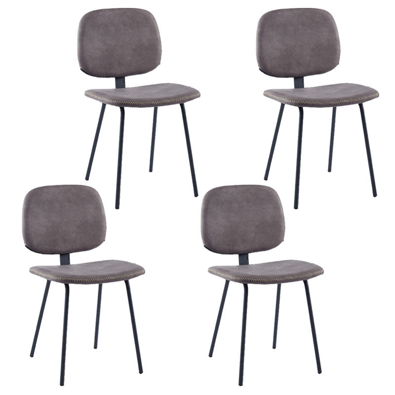 Silla de comedor de metal de estilo contemporáneo, acabado mate, silla lateral sin brazos para cocina