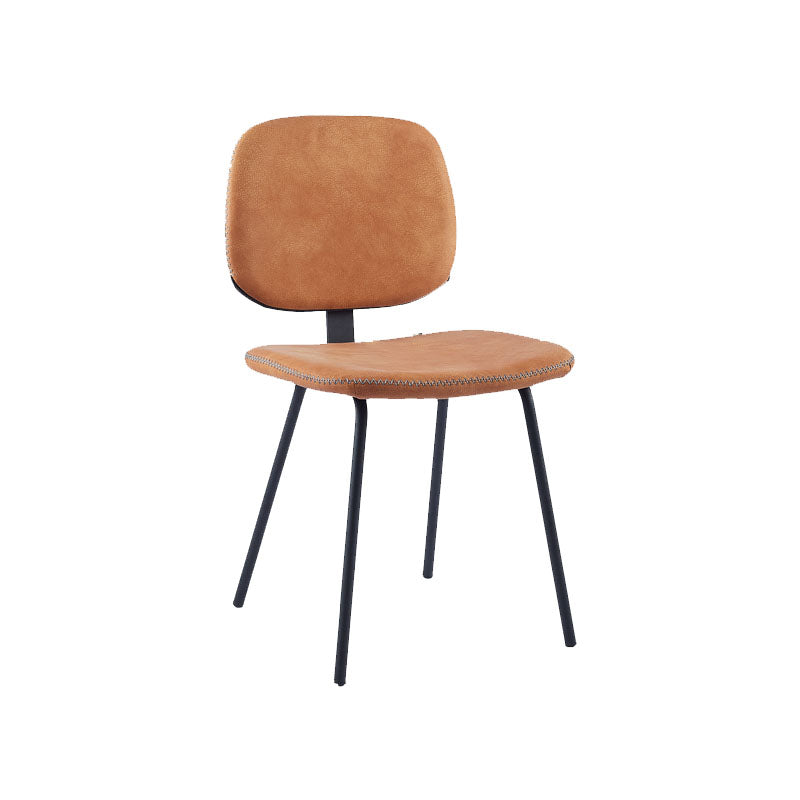 Silla de comedor de metal de estilo contemporáneo, acabado mate, silla lateral sin brazos para cocina