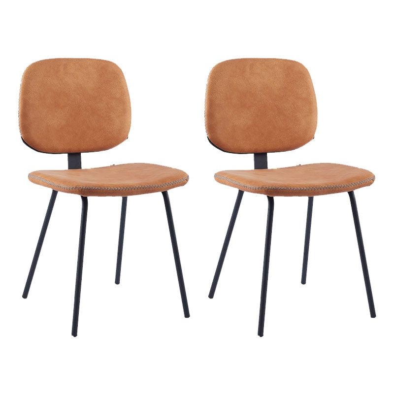 Silla de comedor de metal de estilo contemporáneo, acabado mate, silla lateral sin brazos para cocina