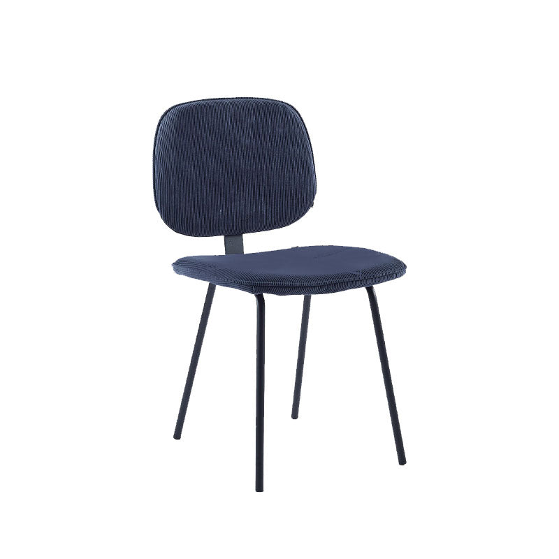 Silla de comedor de metal de estilo contemporáneo, acabado mate, silla lateral sin brazos para cocina