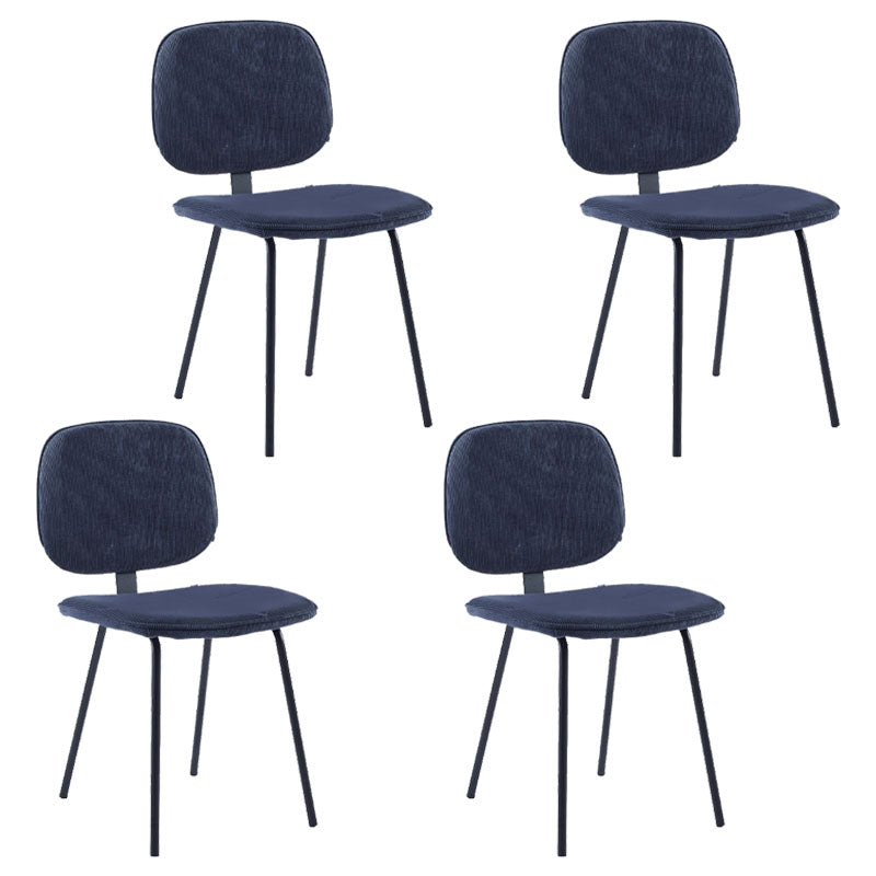 Silla de comedor de metal de estilo contemporáneo, acabado mate, silla lateral sin brazos para cocina