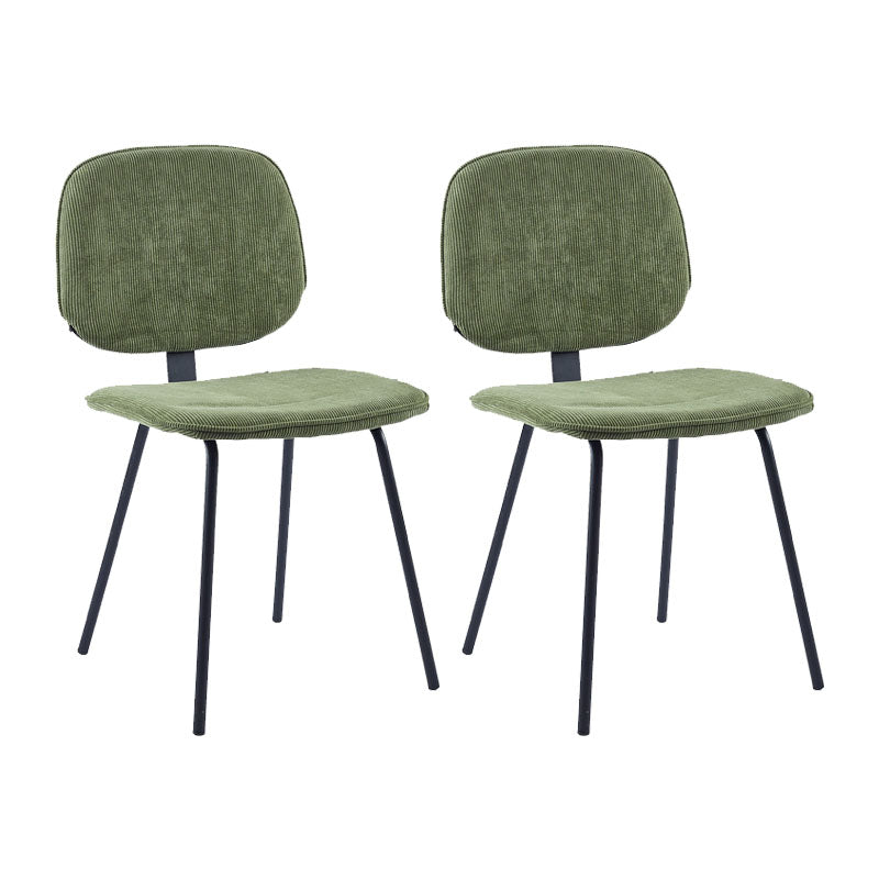 Silla de comedor de metal de estilo contemporáneo, acabado mate, silla lateral sin brazos para cocina