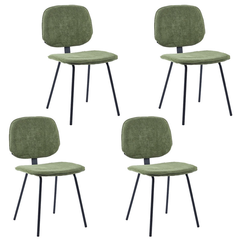 Silla de comedor de metal de estilo contemporáneo, acabado mate, silla lateral sin brazos para cocina