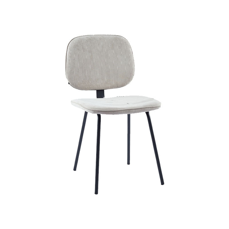 Silla de comedor de metal de estilo contemporáneo, acabado mate, silla lateral sin brazos para cocina