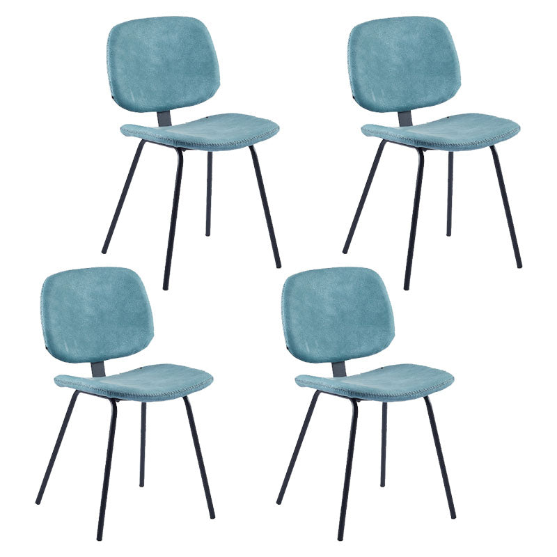 Silla de comedor de metal de estilo contemporáneo, acabado mate, silla lateral sin brazos para cocina