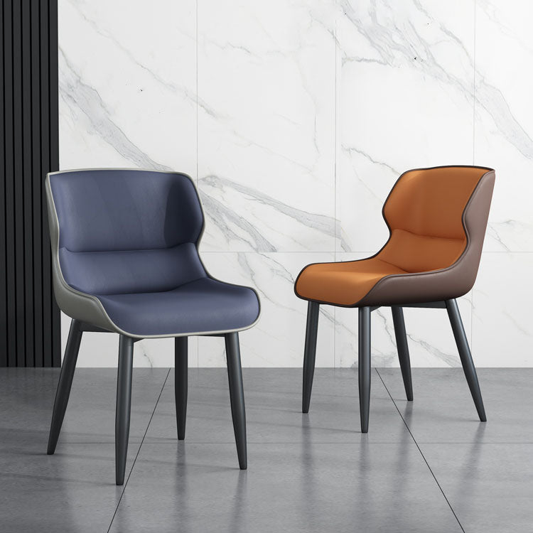 Silla de comedor moderna con acabado mate, sillas laterales con brazo de comedor de metal para cocina (juego de 2)