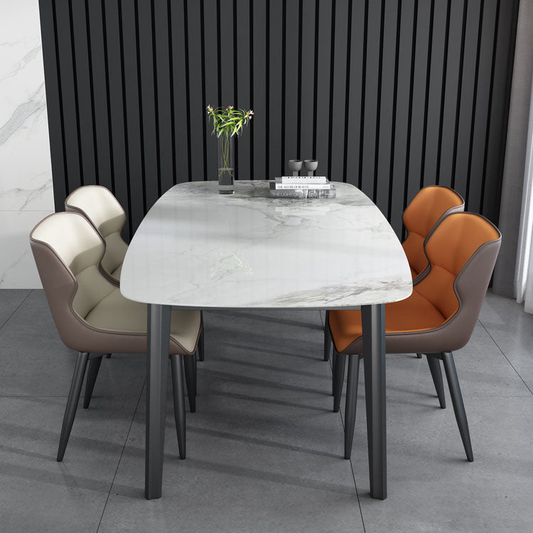 Silla de comedor moderna con acabado mate, sillas laterales con brazo de comedor de metal para cocina (juego de 2)