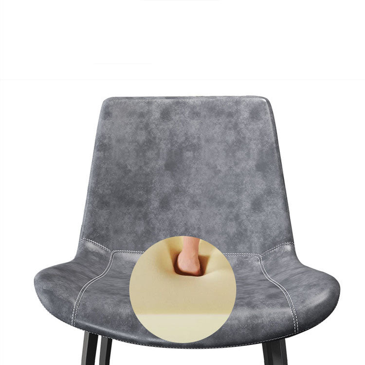 Silla auxiliar de cuero moderna para hotel, silla de comedor con respaldo sólido y acabado mate (juego de 2)