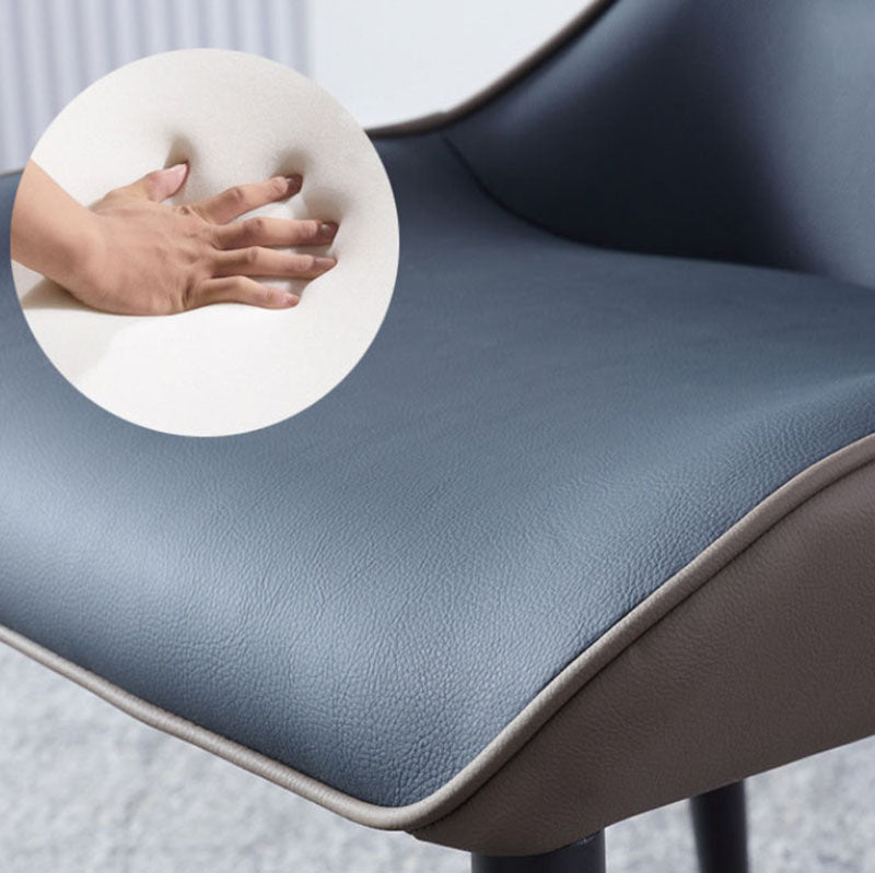 Sillas laterales de comedor de cuero de estilo industrial Sillones con brazos y respaldo (juego de 2)