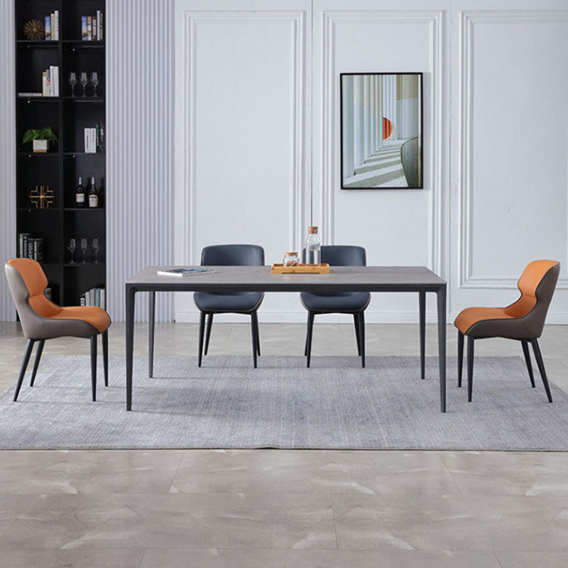 Sillas laterales de comedor de cuero de estilo industrial Sillones con brazos y respaldo (juego de 2)