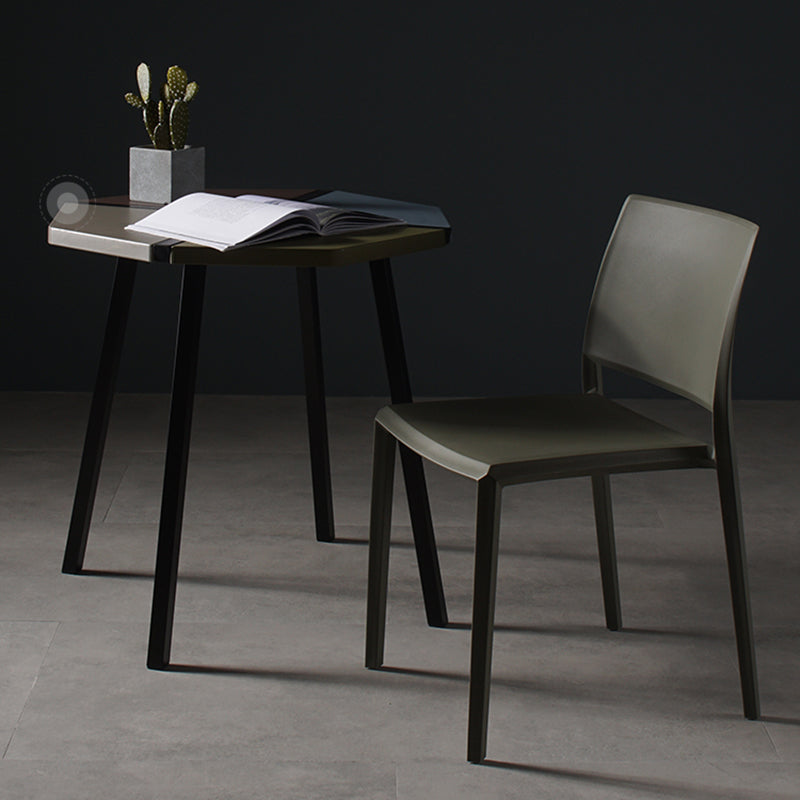Contemporary Style Dining Chairs Plastic Armless Side Chair for Kitchen