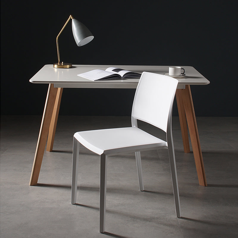 Contemporary Style Dining Chairs Plastic Armless Side Chair for Kitchen