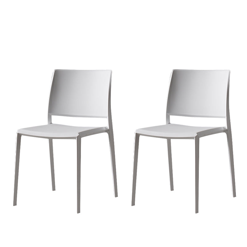 Contemporary Style Dining Chairs Plastic Armless Side Chair for Kitchen