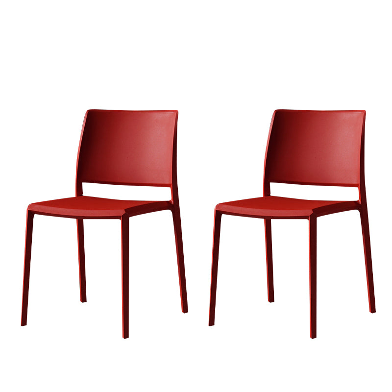 Contemporary Style Dining Chairs Plastic Armless Side Chair for Kitchen