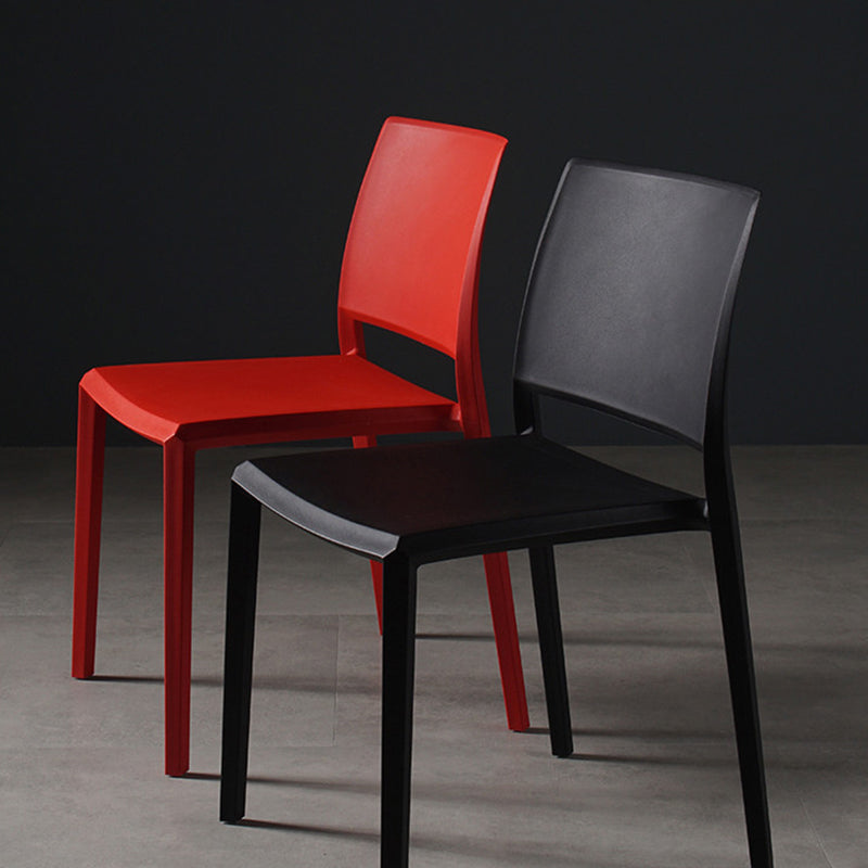 Contemporary Style Dining Chairs Plastic Armless Side Chair for Kitchen