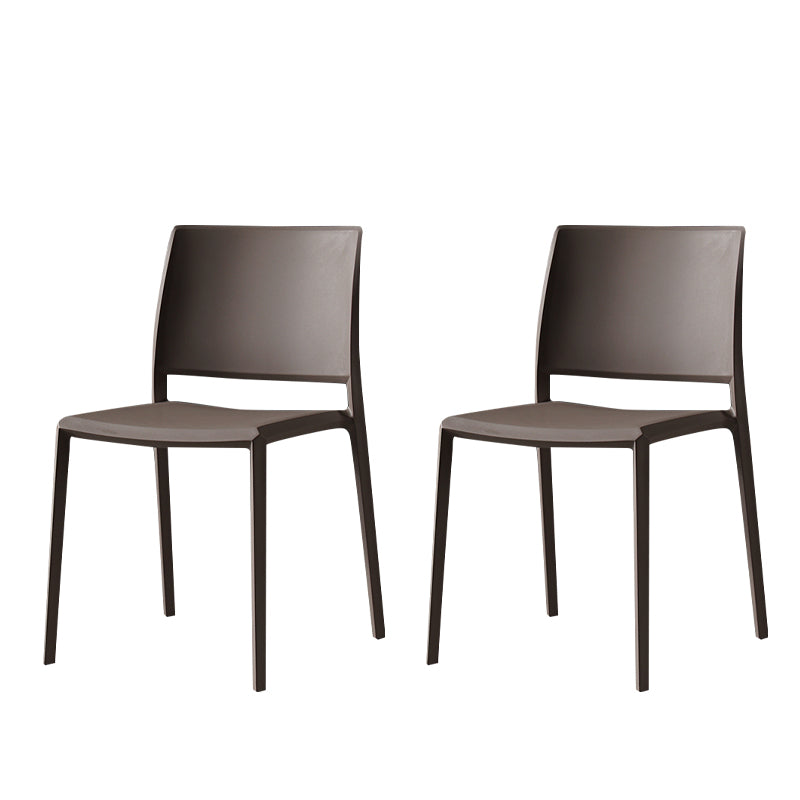 Contemporary Style Dining Chairs Plastic Armless Side Chair for Kitchen