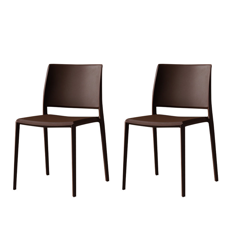 Contemporary Style Dining Chairs Plastic Armless Side Chair for Kitchen