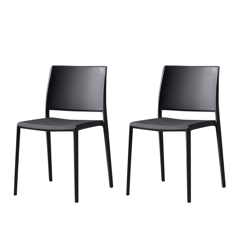 Contemporary Style Dining Chairs Plastic Armless Side Chair for Kitchen