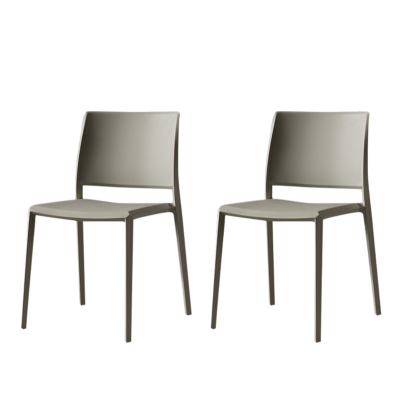 Contemporary Style Dining Chairs Plastic Armless Side Chair for Kitchen