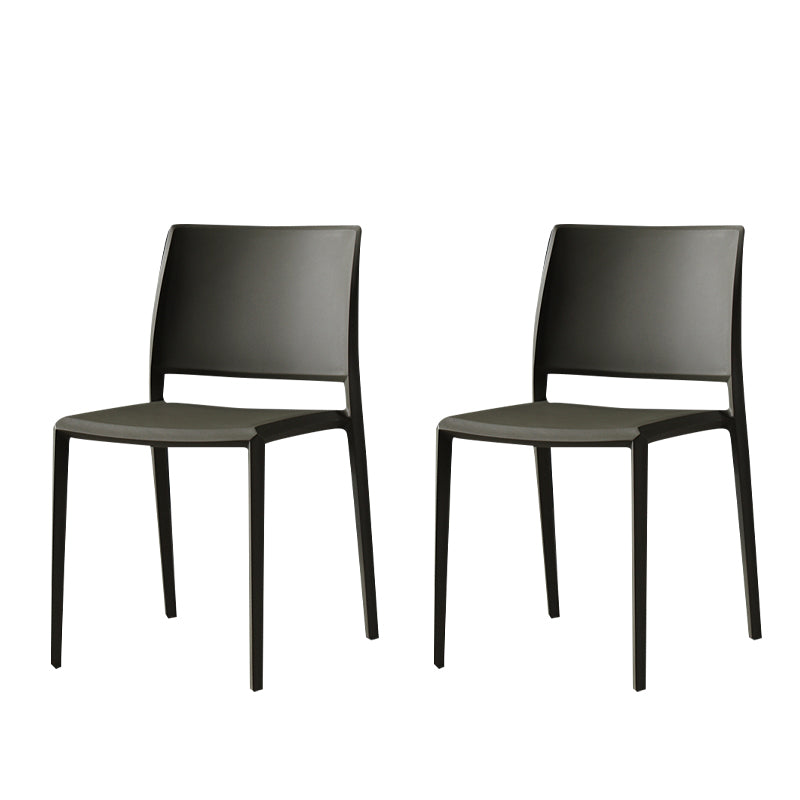 Contemporary Style Dining Chairs Plastic Armless Side Chair for Kitchen