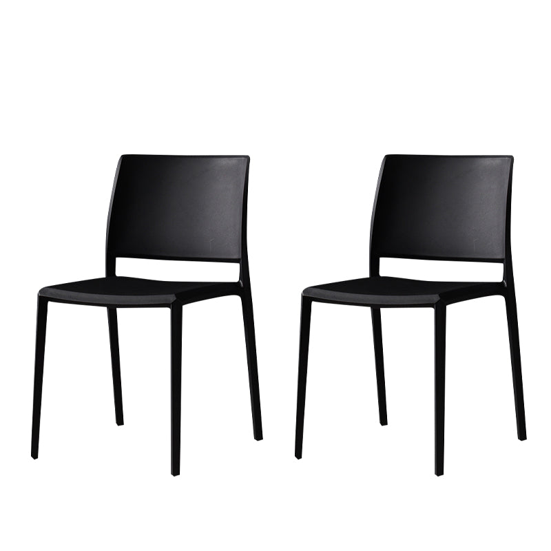 Contemporary Style Dining Chairs Plastic Armless Side Chair for Kitchen