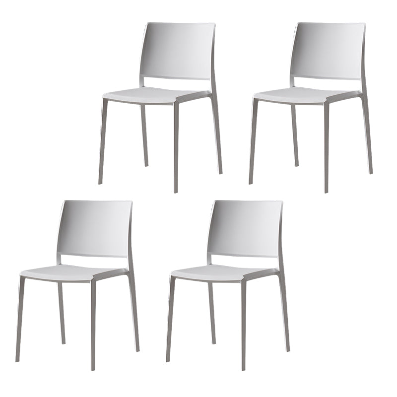 Contemporary Style Dining Chairs Plastic Armless Side Chair for Kitchen
