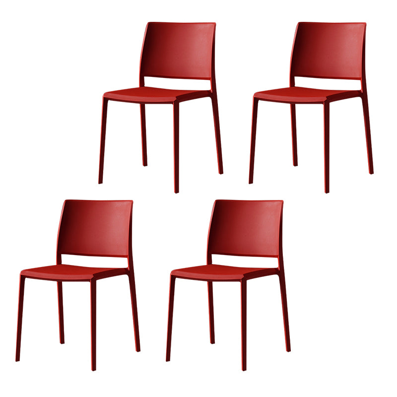 Contemporary Style Dining Chairs Plastic Armless Side Chair for Kitchen