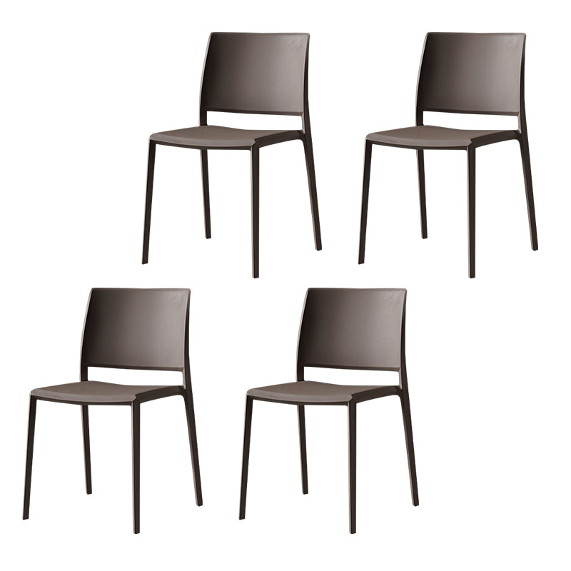 Contemporary Style Dining Chairs Plastic Armless Side Chair for Kitchen