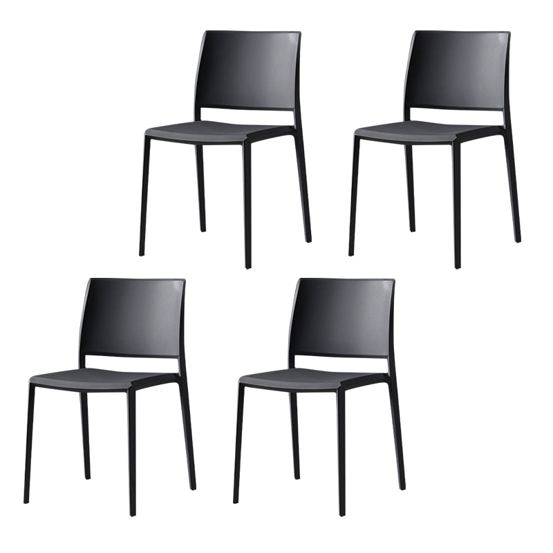 Contemporary Style Dining Chairs Plastic Armless Side Chair for Kitchen